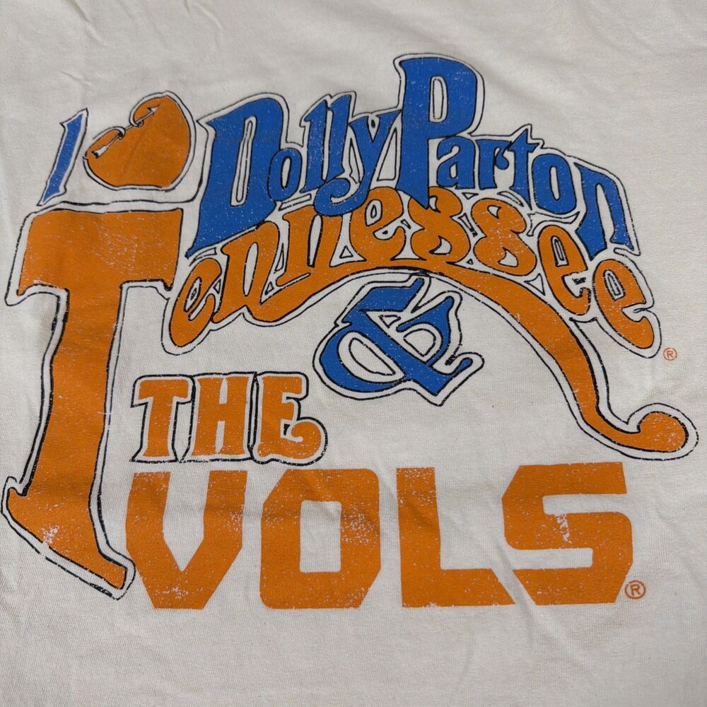Dolly Parton Tennessee Volunteers Distressed T Shirt White 2XL